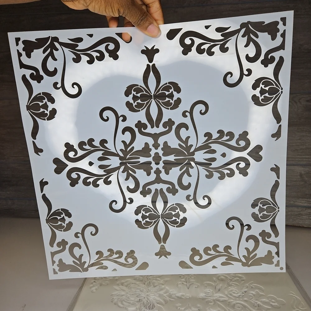 Elegant White Wall Stencil Decor Large Pieces 9set